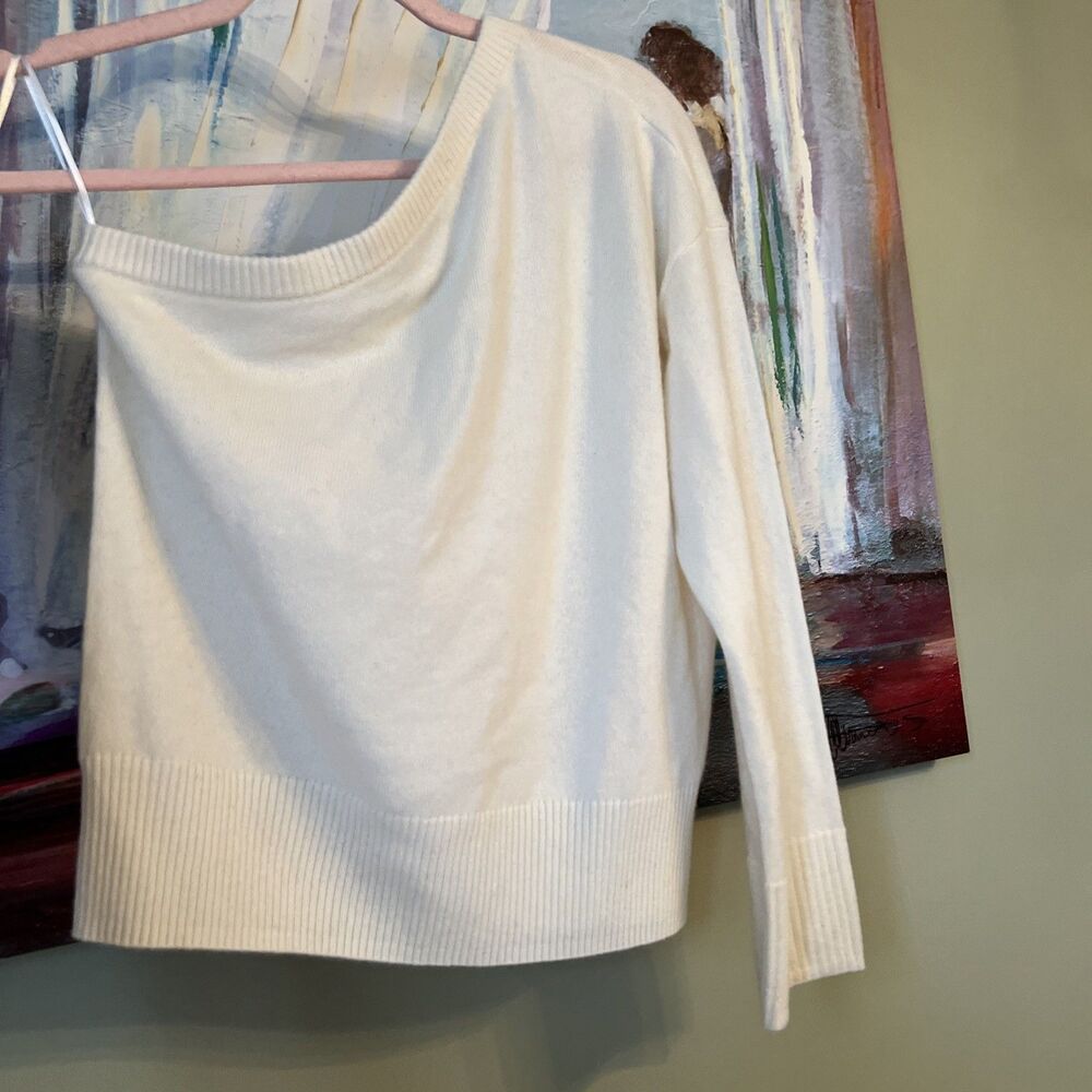 The Cashmere Project XS Womens One Long Sleeve 100% Cashmere White Sweater NWT